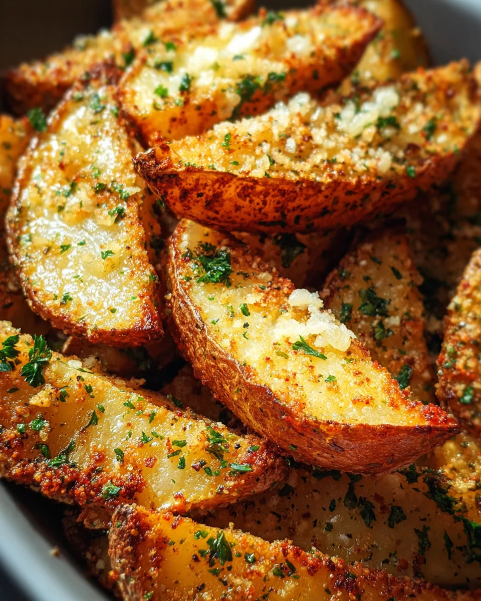 Baked Garlic Parmesan Potato Wedges 15 Baked