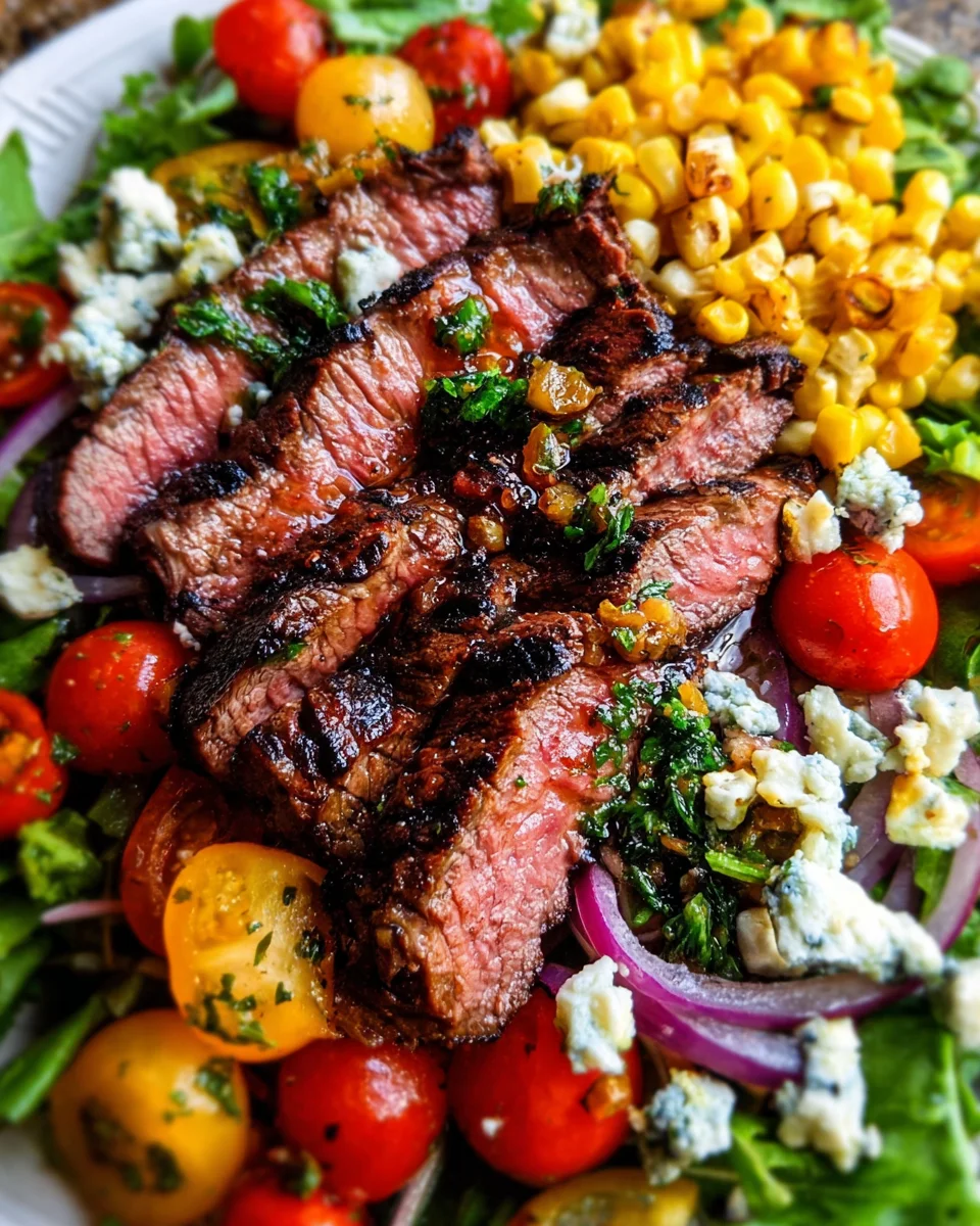Balsamic Steak Gorgonzola Salad with Grilled Corn 32 Balsamic
