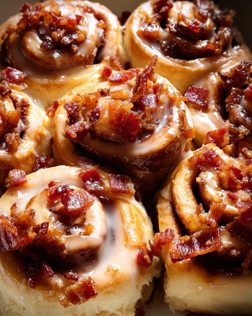 Easy Maple Bacon Cinnamon Rolls