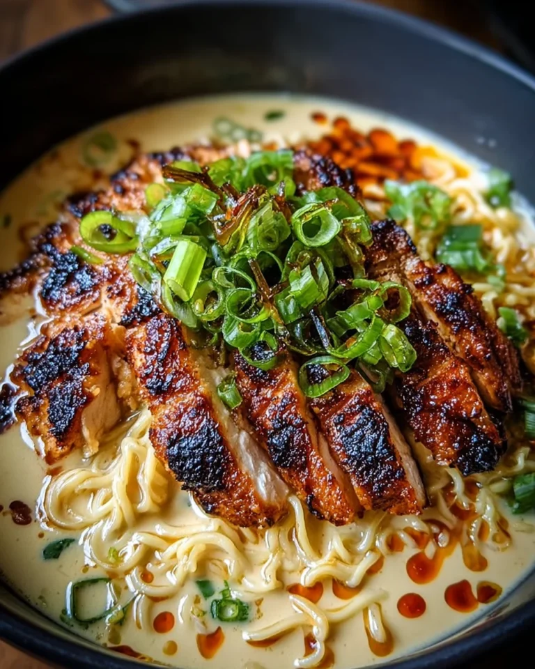Fiery Chicken Ramen with Creamy Garlic Sauce
