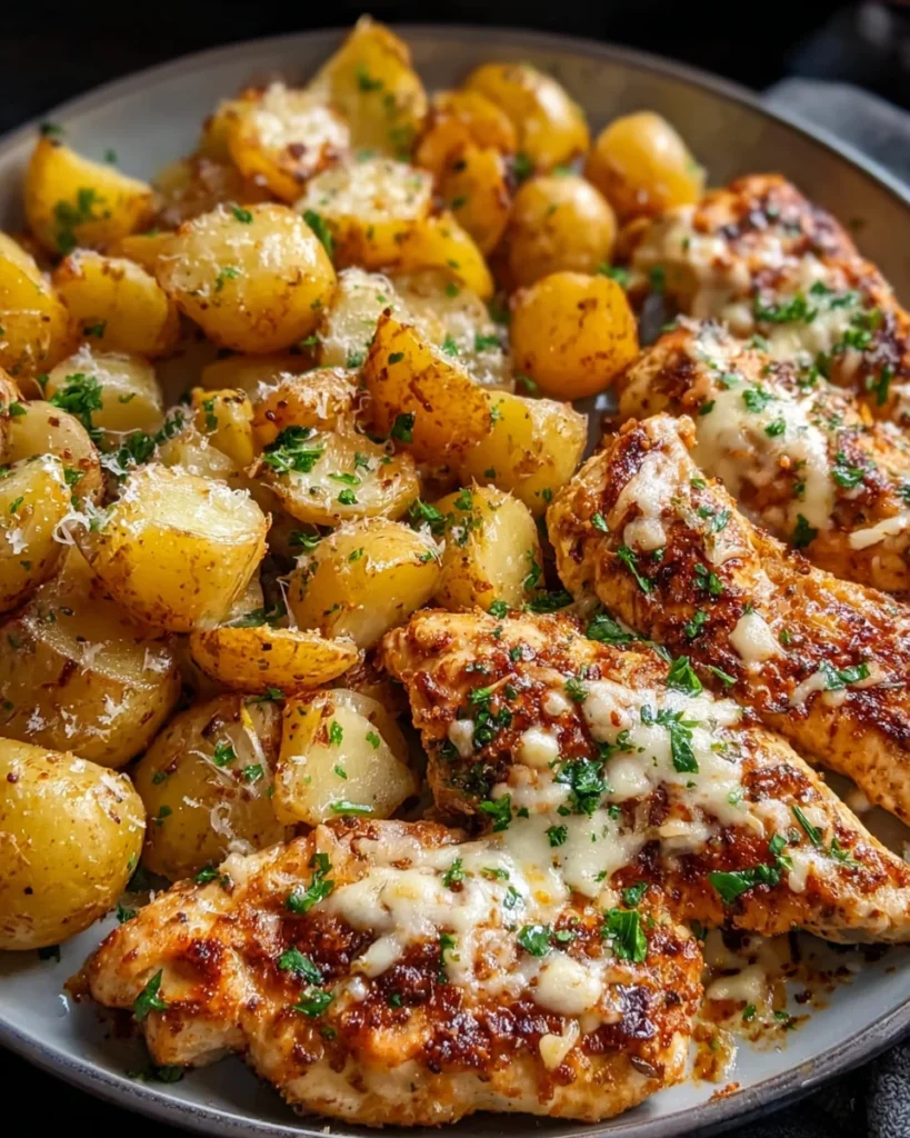 Garlic Parmesan Chicken and Potatoes (One-Pan Dinner)
