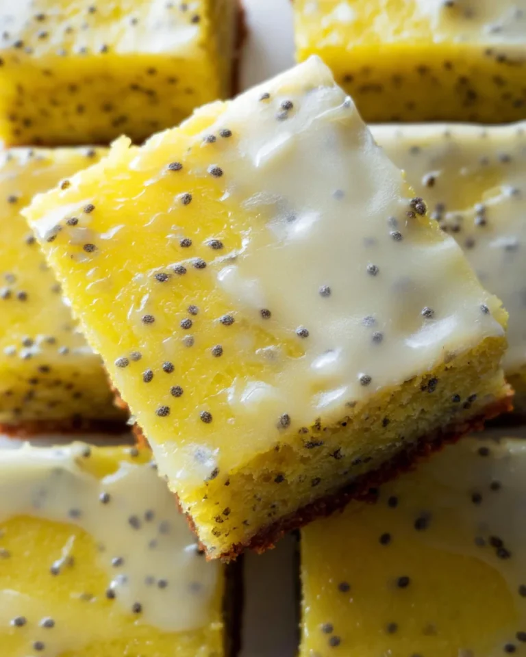 Glazed Lemon Poppy Seed Bars Recipe