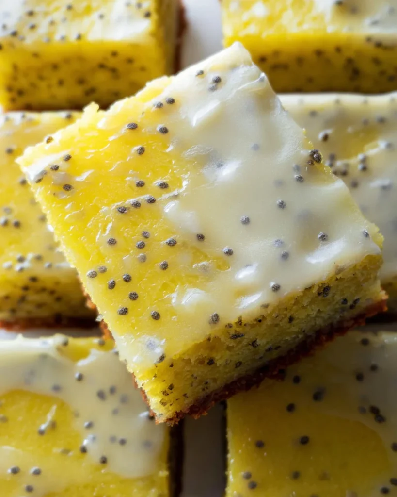 Glazed Lemon Poppy Seed Bars Recipe