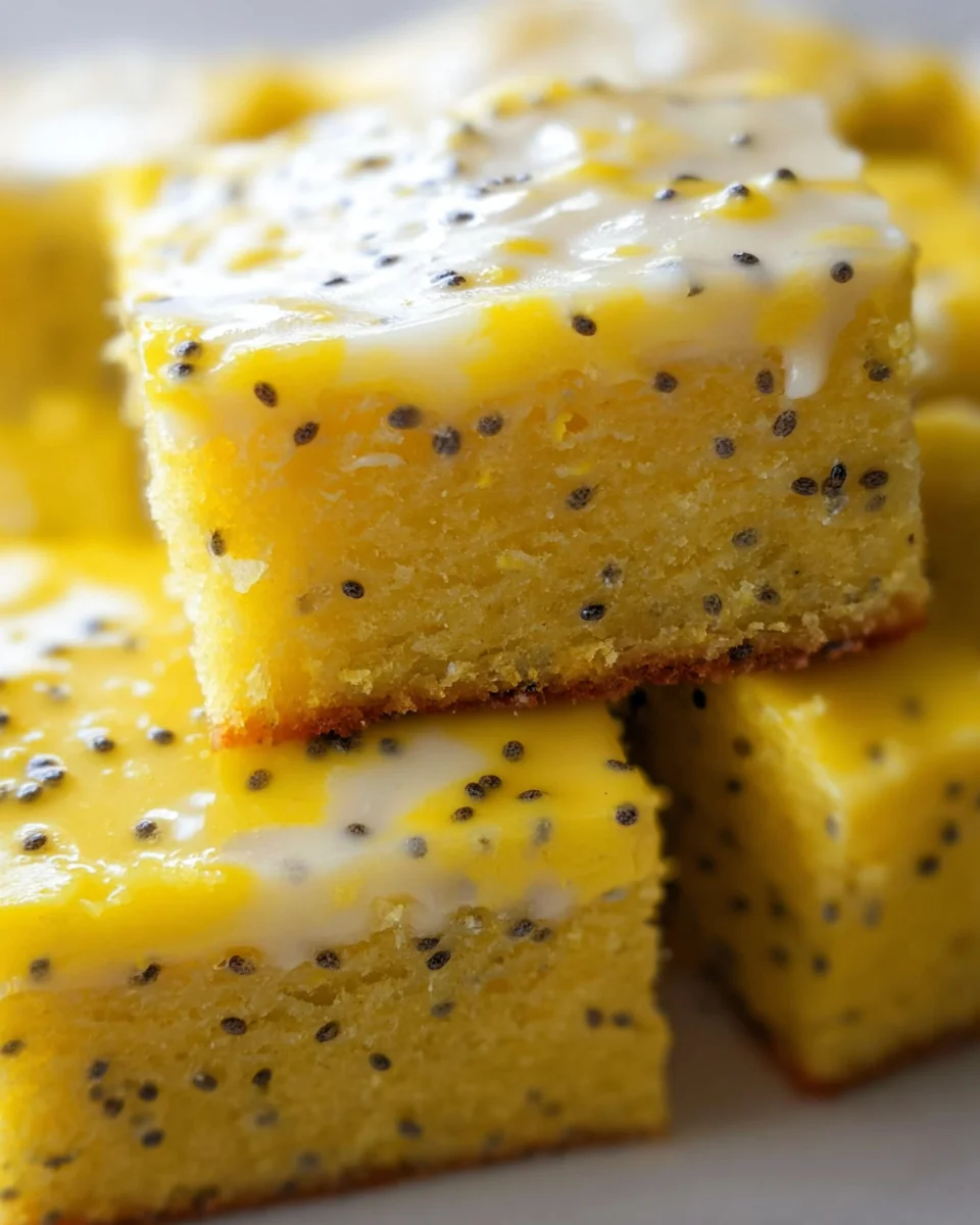Glazed Lemon Poppy Seed Bars Recipe 21 Glazed