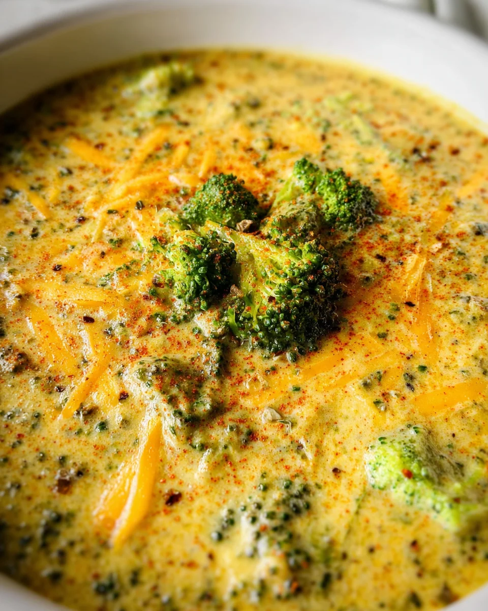 High Protein Broccoli Cheddar Soup 24 High