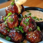 Korean BBQ Meatballs with Spicy Mayo Dip 22 Korean BBQ Meatballs with Spicy Mayo Dip