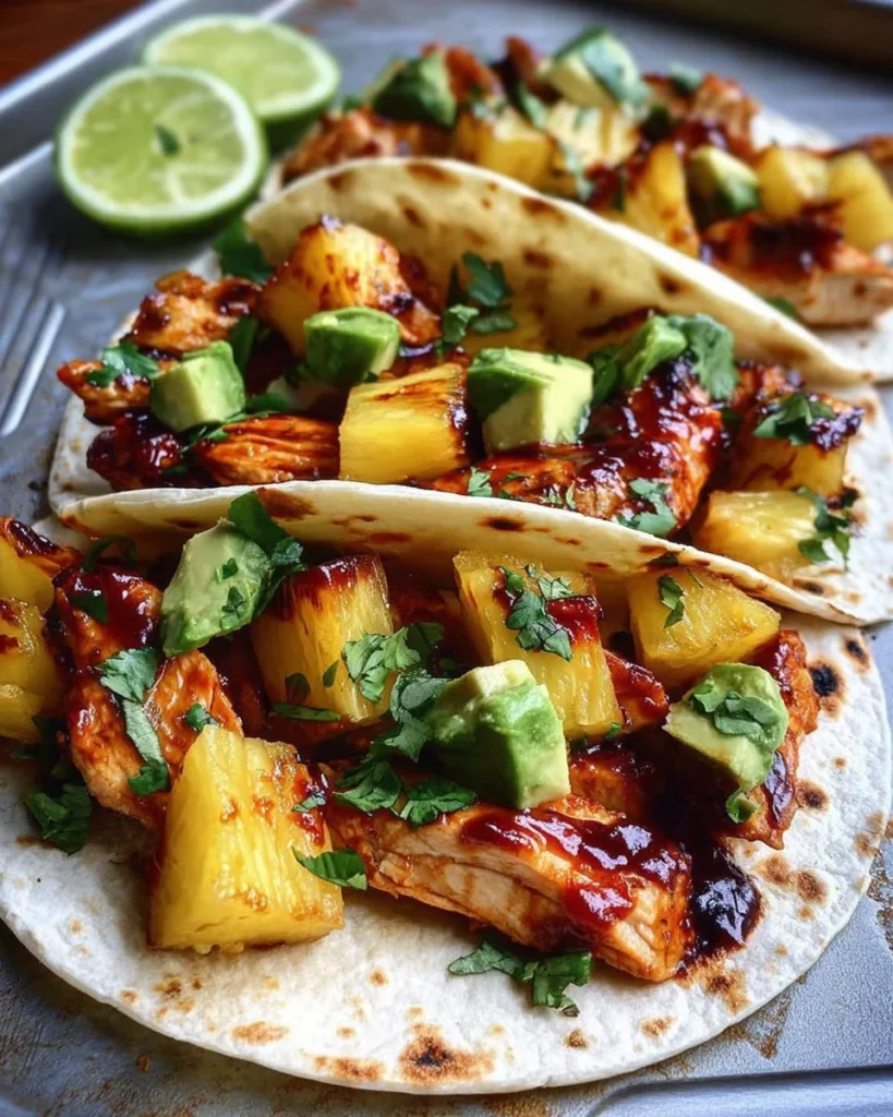 One Pan Chicken & Pineapple Tacos