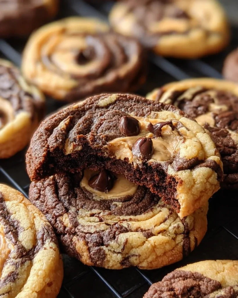 Peanut Butter Brownie Swirl Cookies