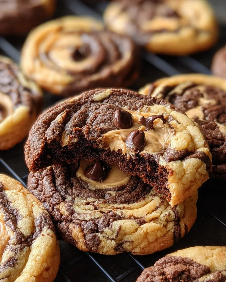 Peanut Butter Brownie Swirl Cookies 24 Peanut Butter Brownie Swirl Cookies
