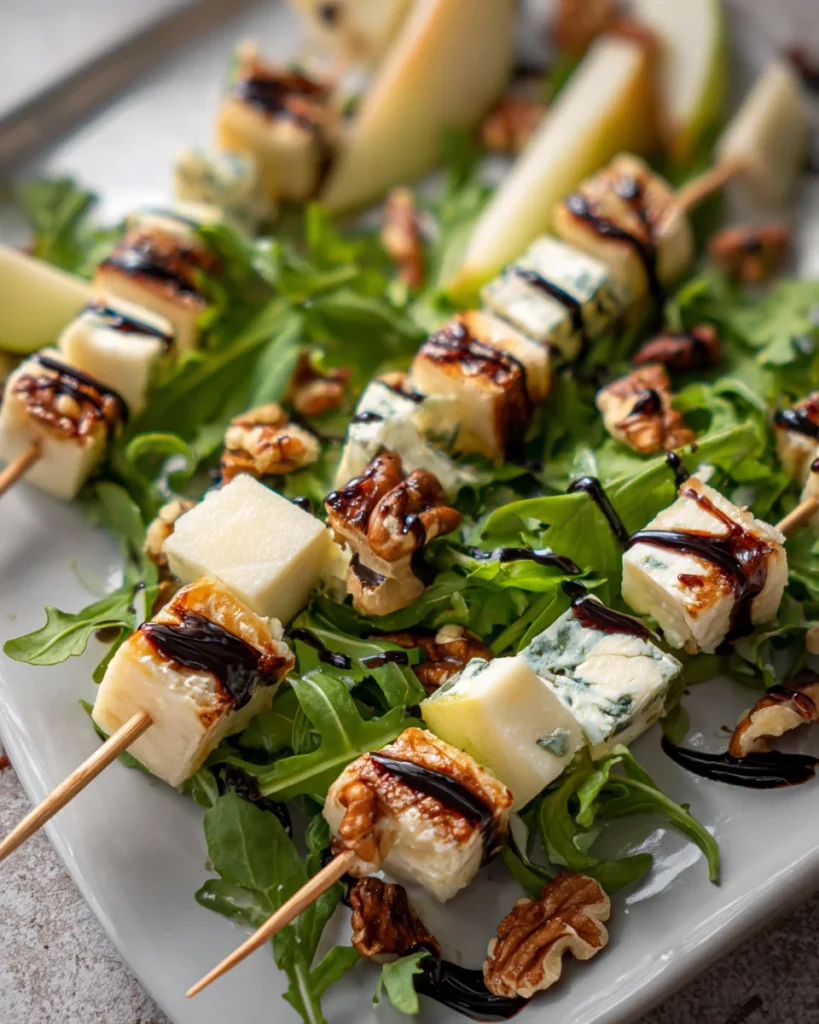 Pear & Brie Cheese Salad Skewers