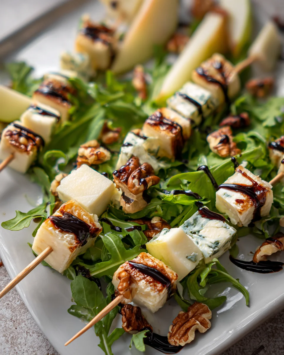 Pear & Brie Cheese Salad Skewers 15 Pear & Brie Cheese Salad Skewers