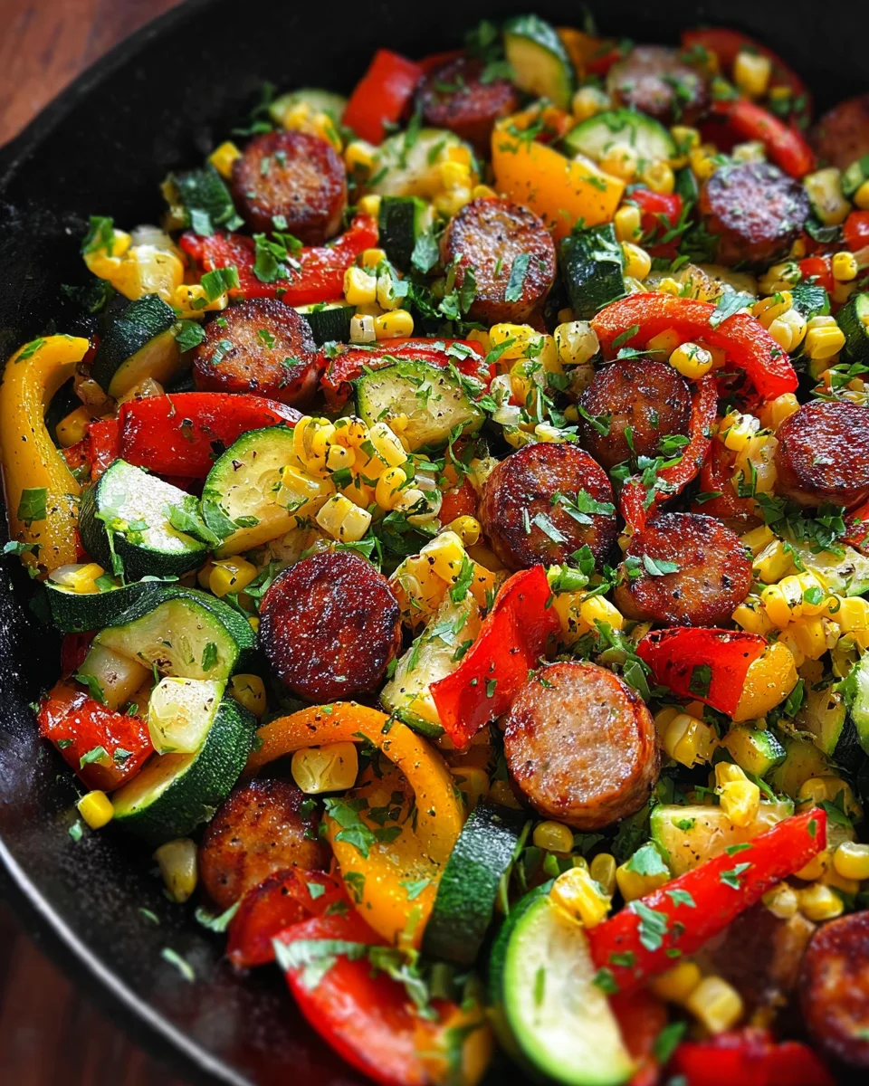 Sausage and Veggies Skillet - 30 Minute, One-Pan Meal 17 Sausage