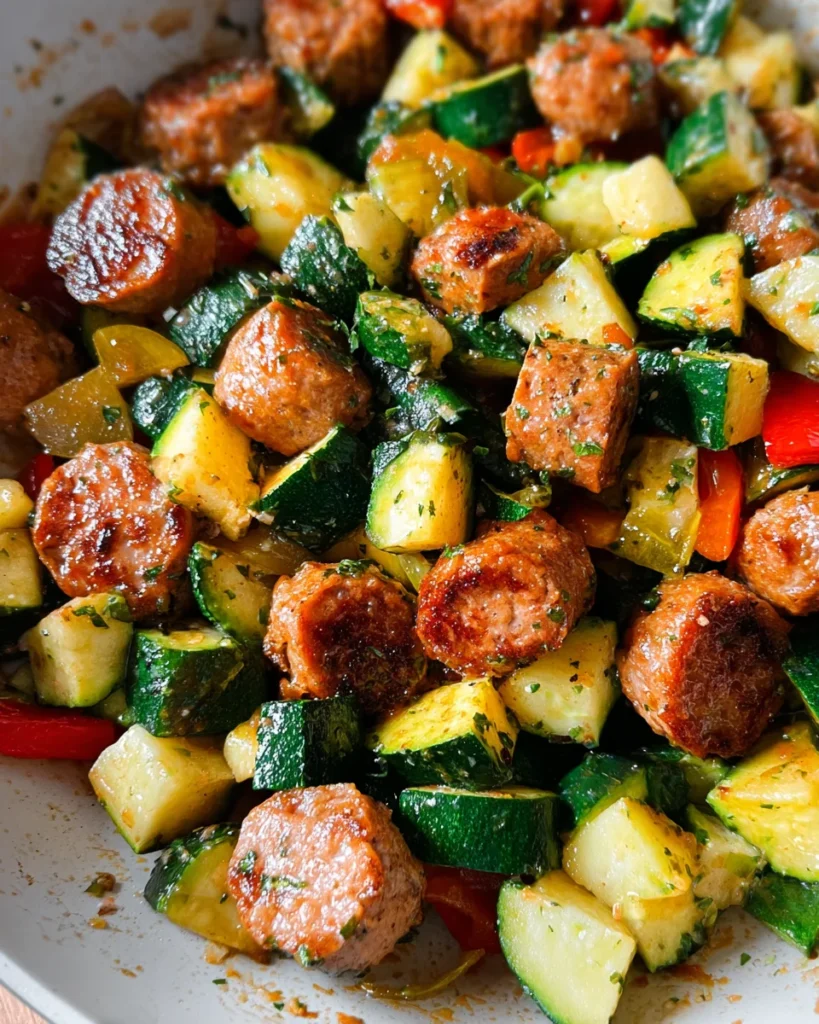 Skillet Sausage and Zucchini