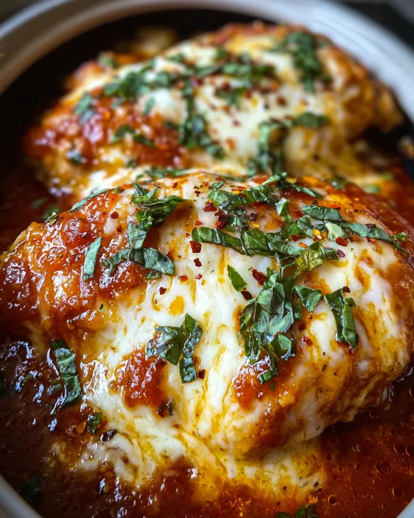 Slow Cooker Cheesy Mozzarella Chicken
