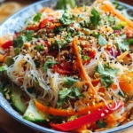 Spring Roll Salad with Spicy Ginger Dressing