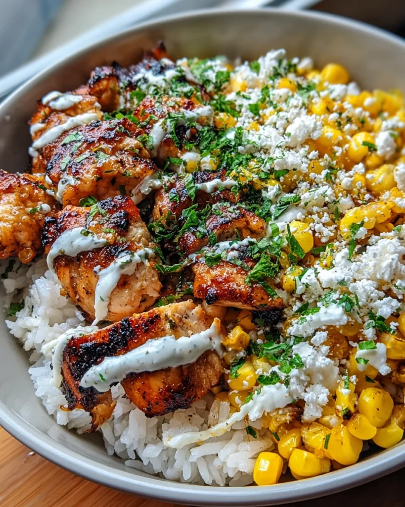 Street Corn Chicken Rice Bowl