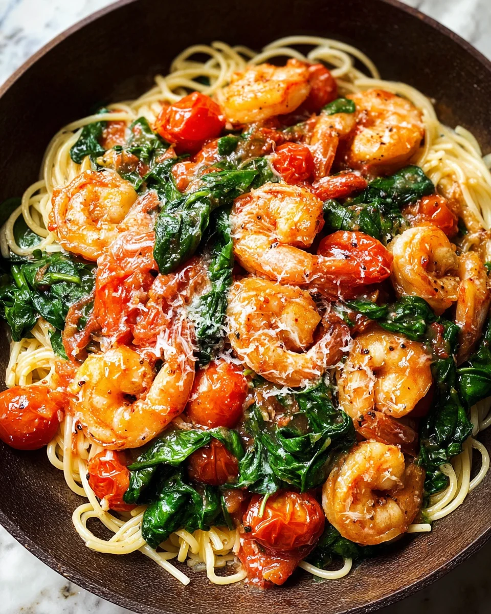 Tomato Spinach Shrimp Pasta 20 Tomato Spinach Shrimp Pasta
