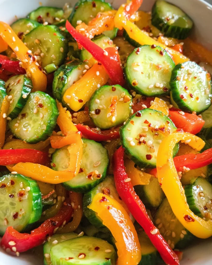Viral TikTok Cucumber & Bell Pepper Salad