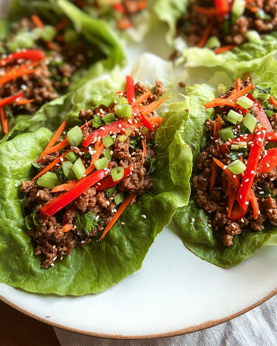 Asian Style Ground Beef Lettuce Wraps
