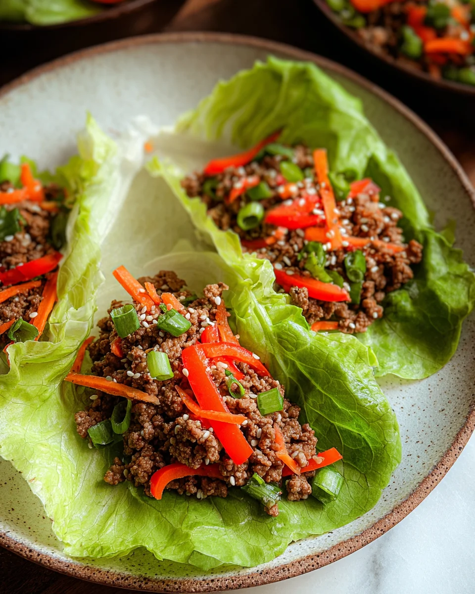 Asian Style Ground Beef Lettuce Wraps 22 Asian