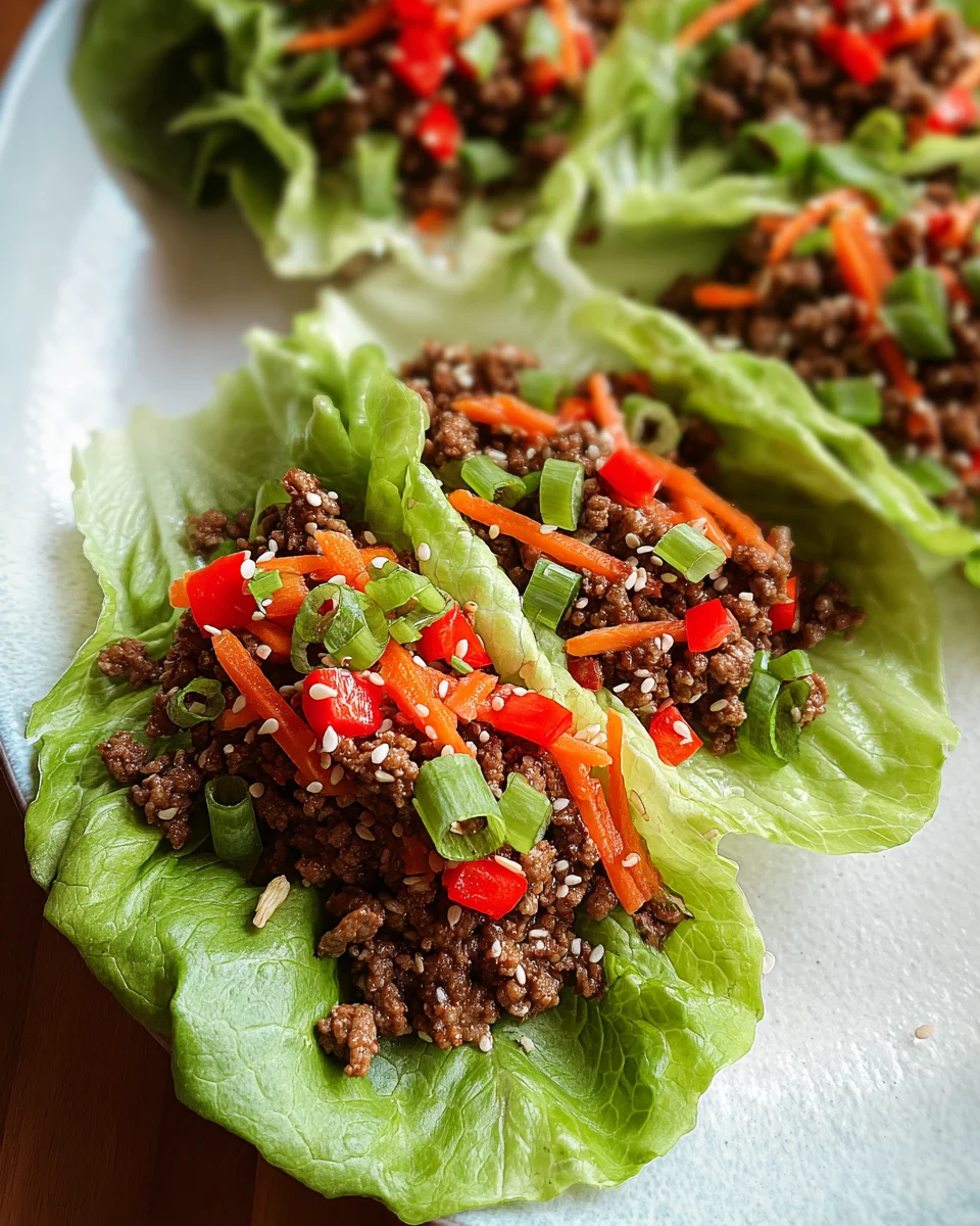 Asian Style Ground Beef Lettuce Wraps 23 Asian