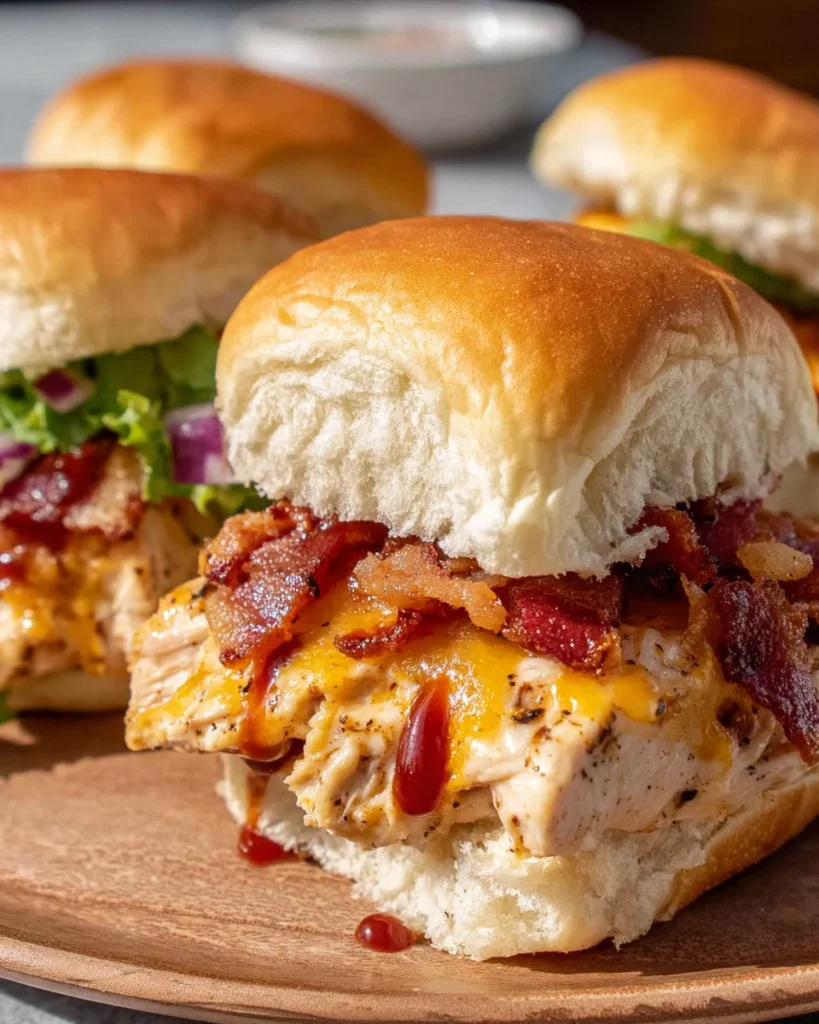 Bacon Ranch BBQ Chicken Sliders