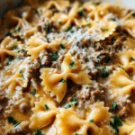 Cheesy Beef and Bowtie Pasta in Garlic Butter 24 Cheesy Beef and Bowtie Pasta in Garlic Butter