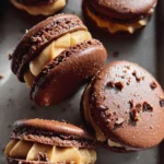 Chocolate Peanut Butter Macarons 23 Chocolate Peanut Butter Macarons