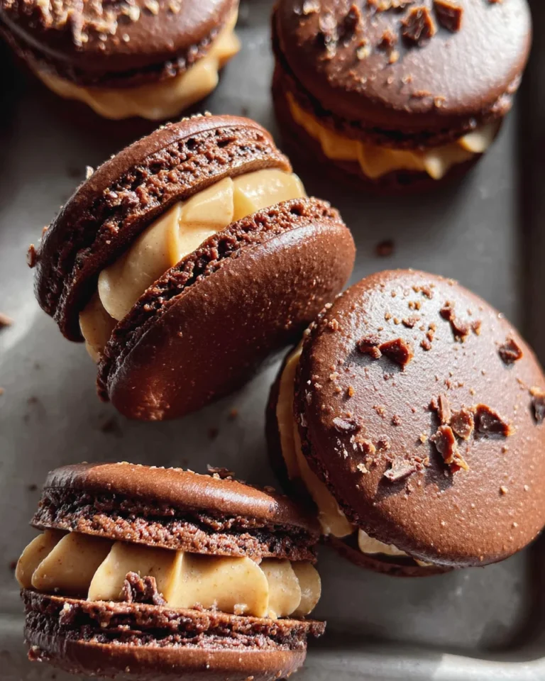 Chocolate Peanut Butter Macarons