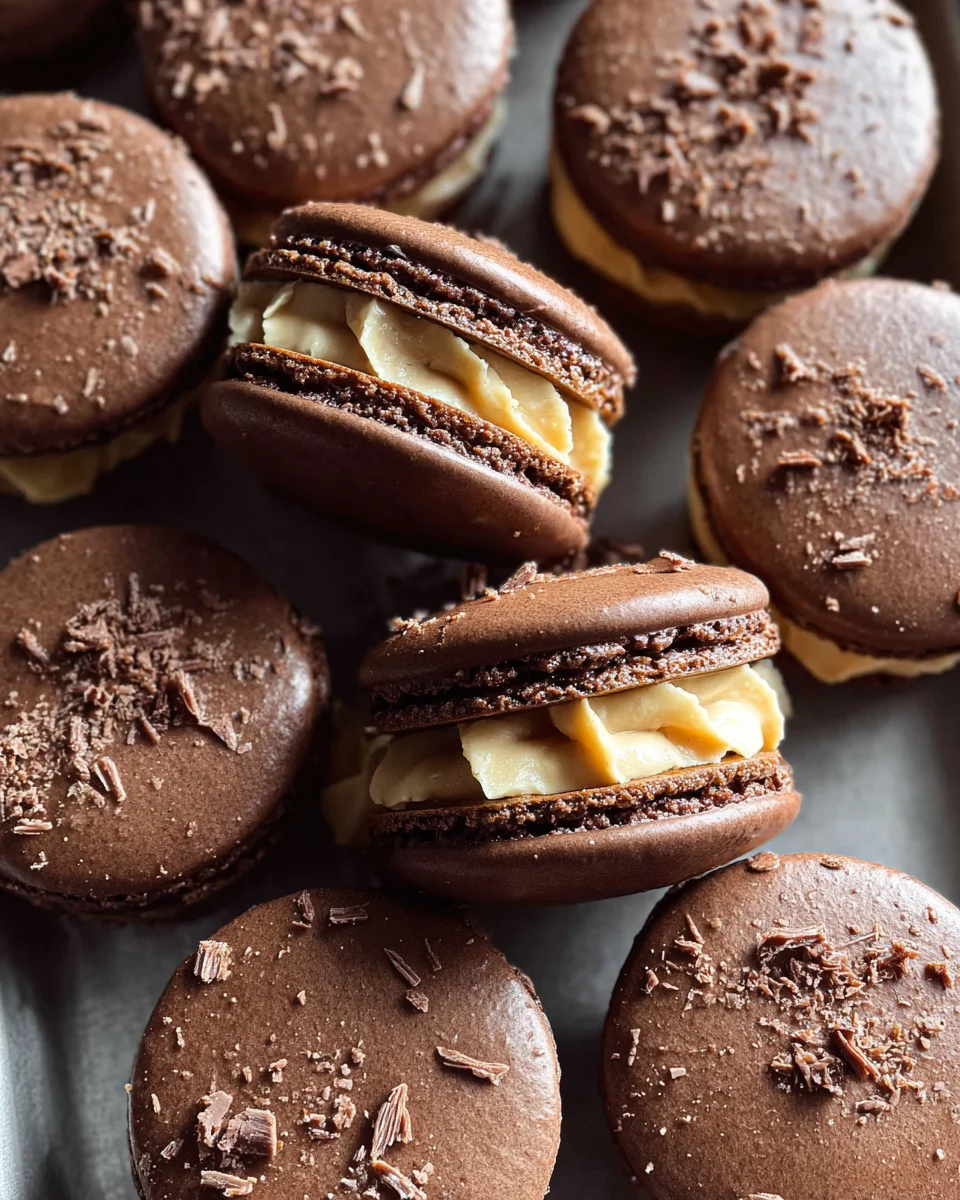 Chocolate Peanut Butter Macarons 21 Chocolate