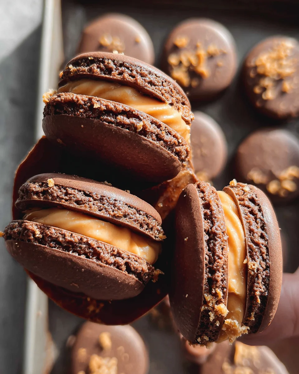 Chocolate Peanut Butter Macarons 22 Chocolate