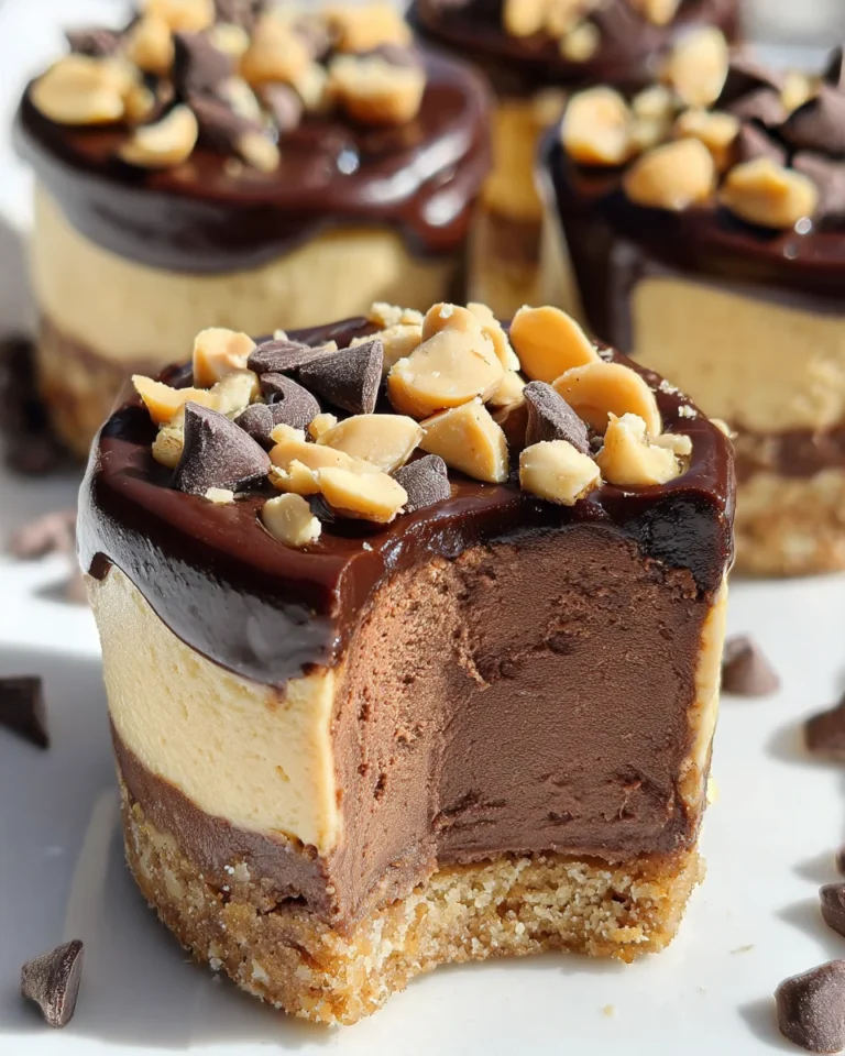 Chocolate Peanut Butter Mini Cheesecakes