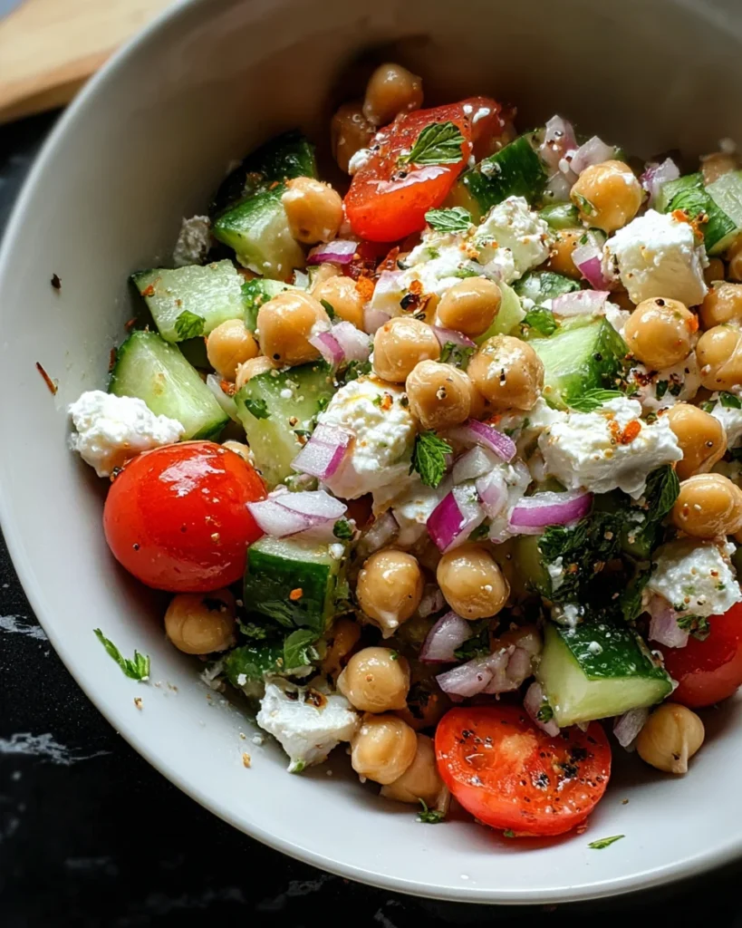 Cottage Cheese and Chickpeas Salad