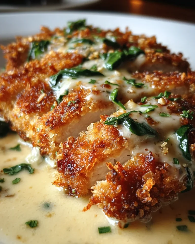 Crispy Parmesan Chicken with a Rich Garlic Sauce