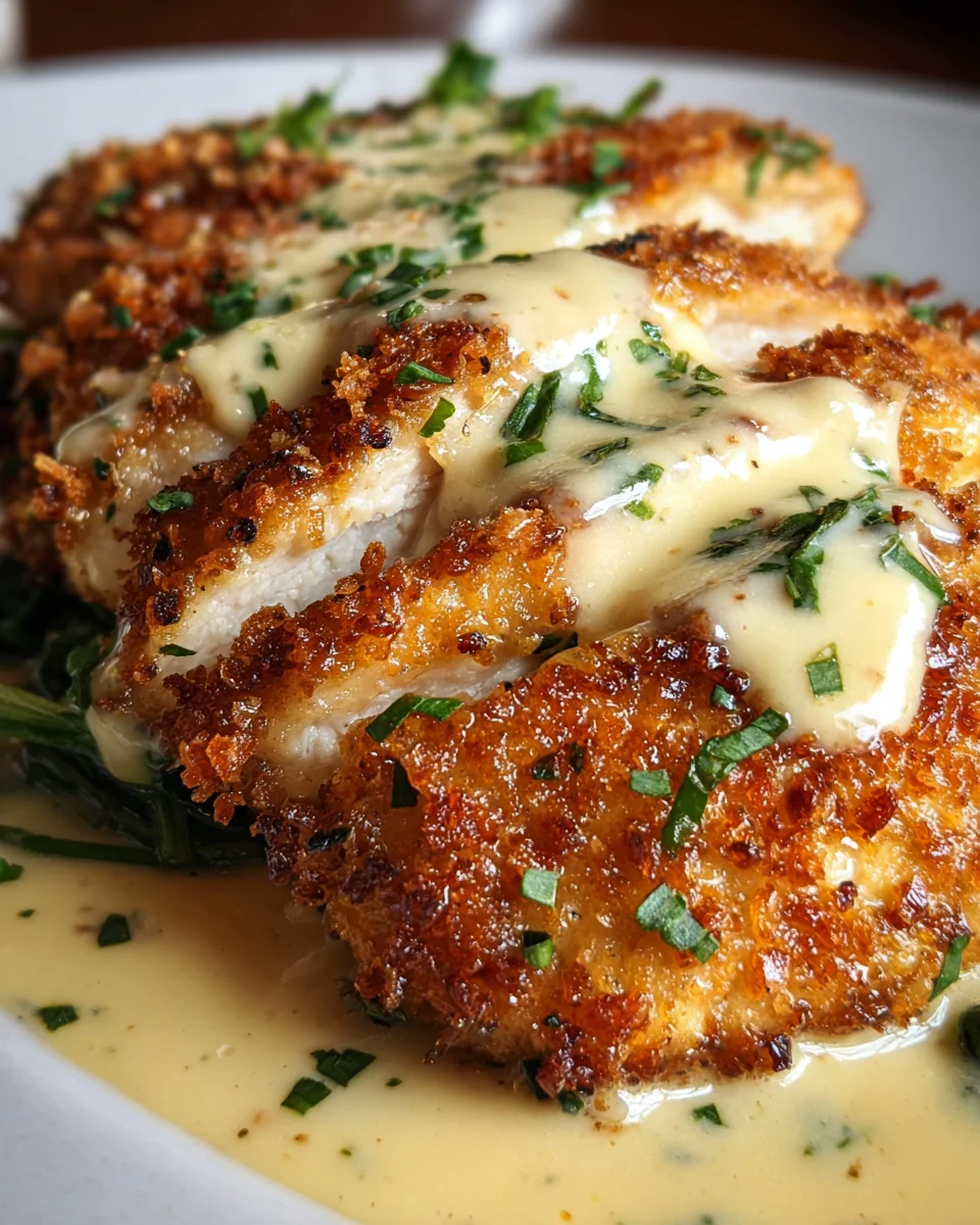 Crispy Parmesan Chicken with a Rich Garlic Sauce 18 Crispy