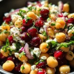 Feta & Cranberry Chickpeas with Lemon Vinaigrette