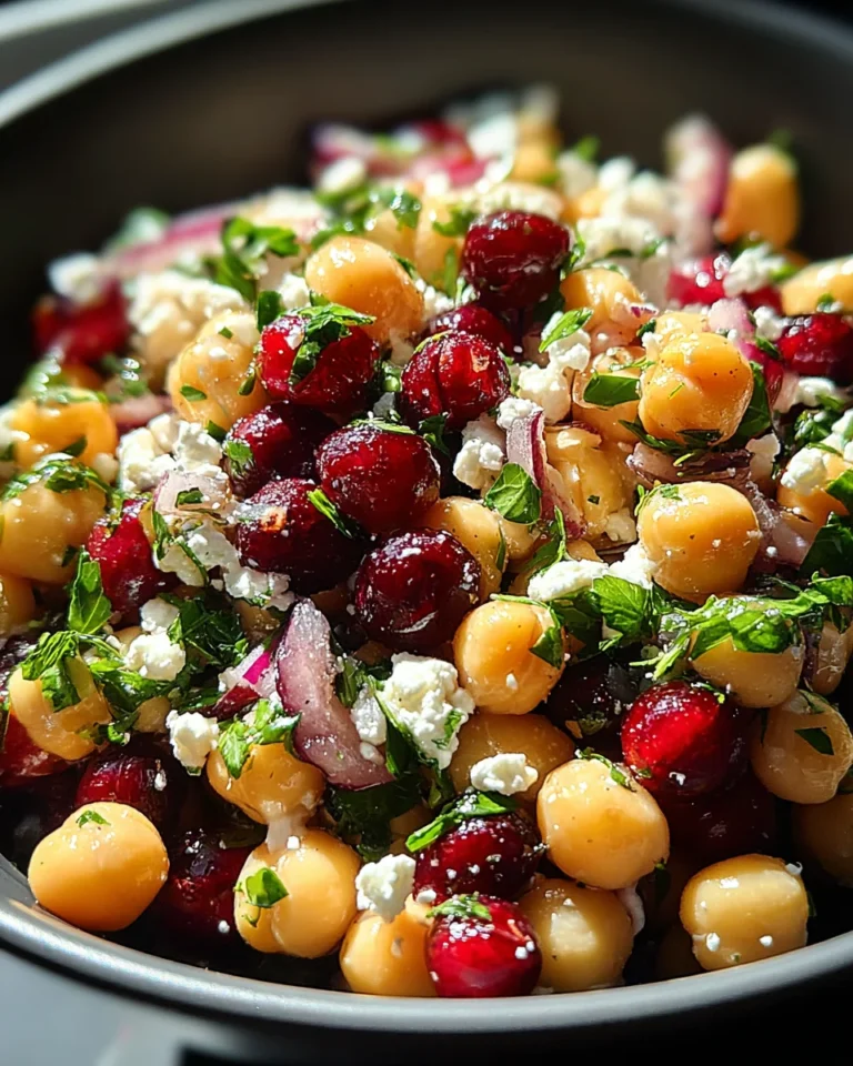 Feta & Cranberry Chickpeas with Lemon Vinaigrette