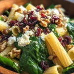 Feta & Cranberry Rigatoni Salad with Lemon Vinaigrette
