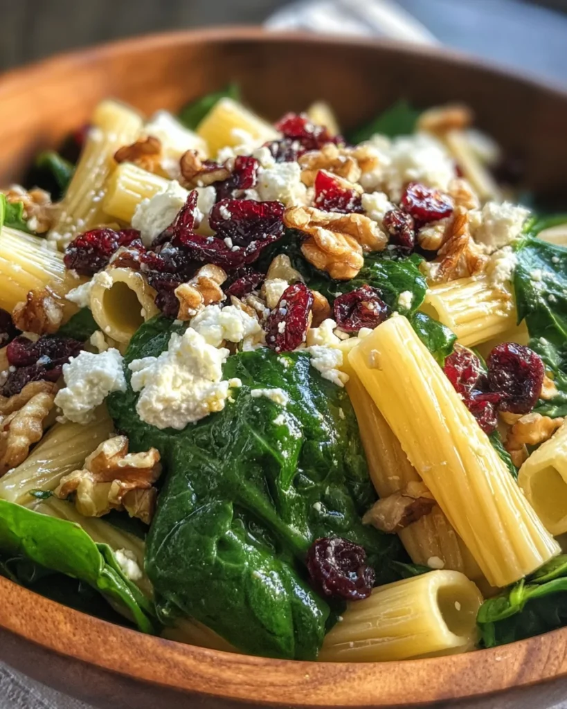 Feta & Cranberry Rigatoni Salad with Lemon Vinaigrette