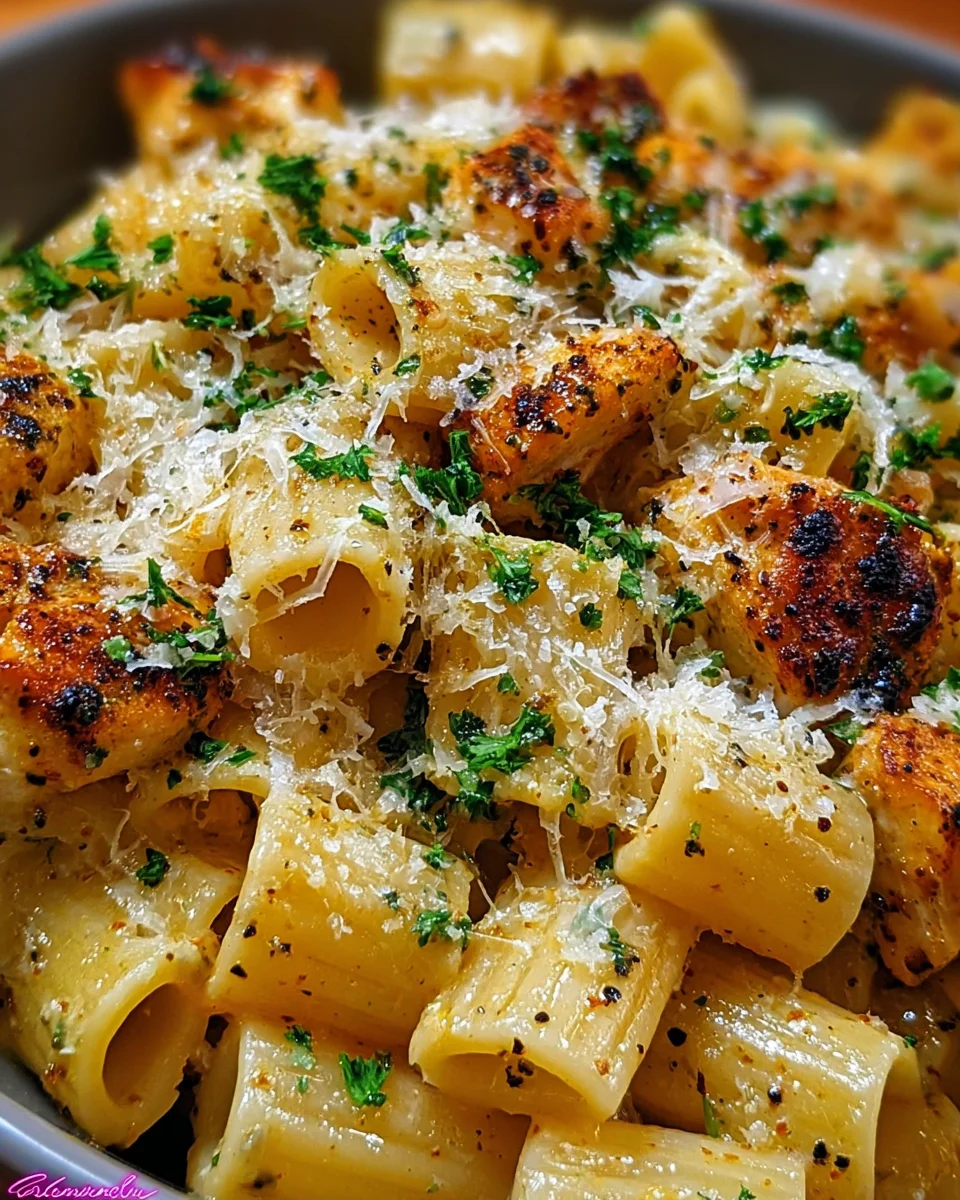 Garlic Butter Chicken with Rigatoni and Parmesan 24 Garlic