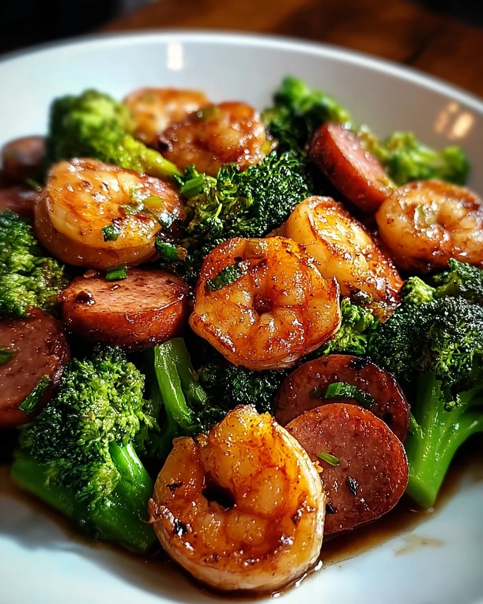 Honey Garlic Shrimp, Sausage, and Broccoli 19 Honey