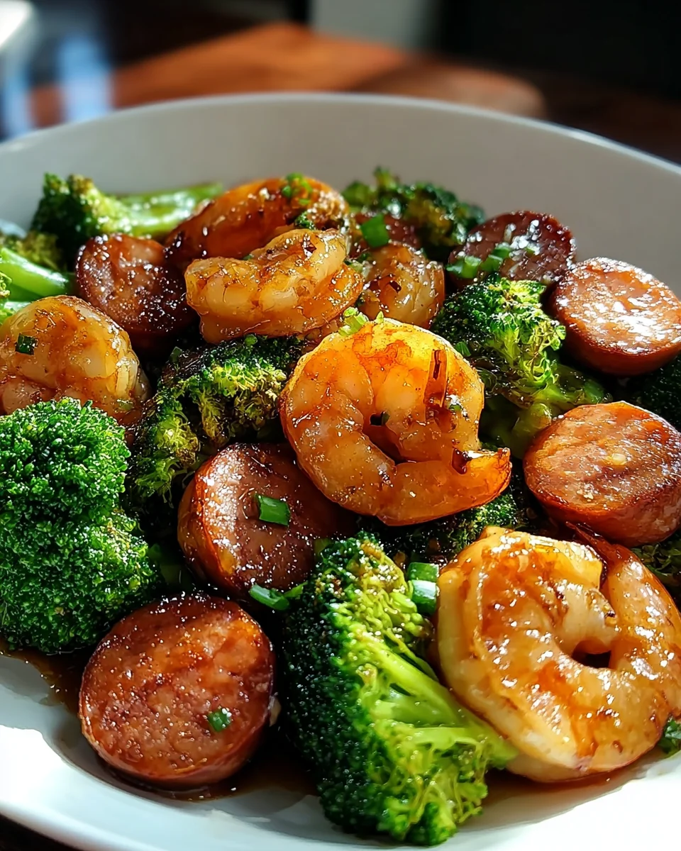 Honey Garlic Shrimp, Sausage, and Broccoli 20 Honey
