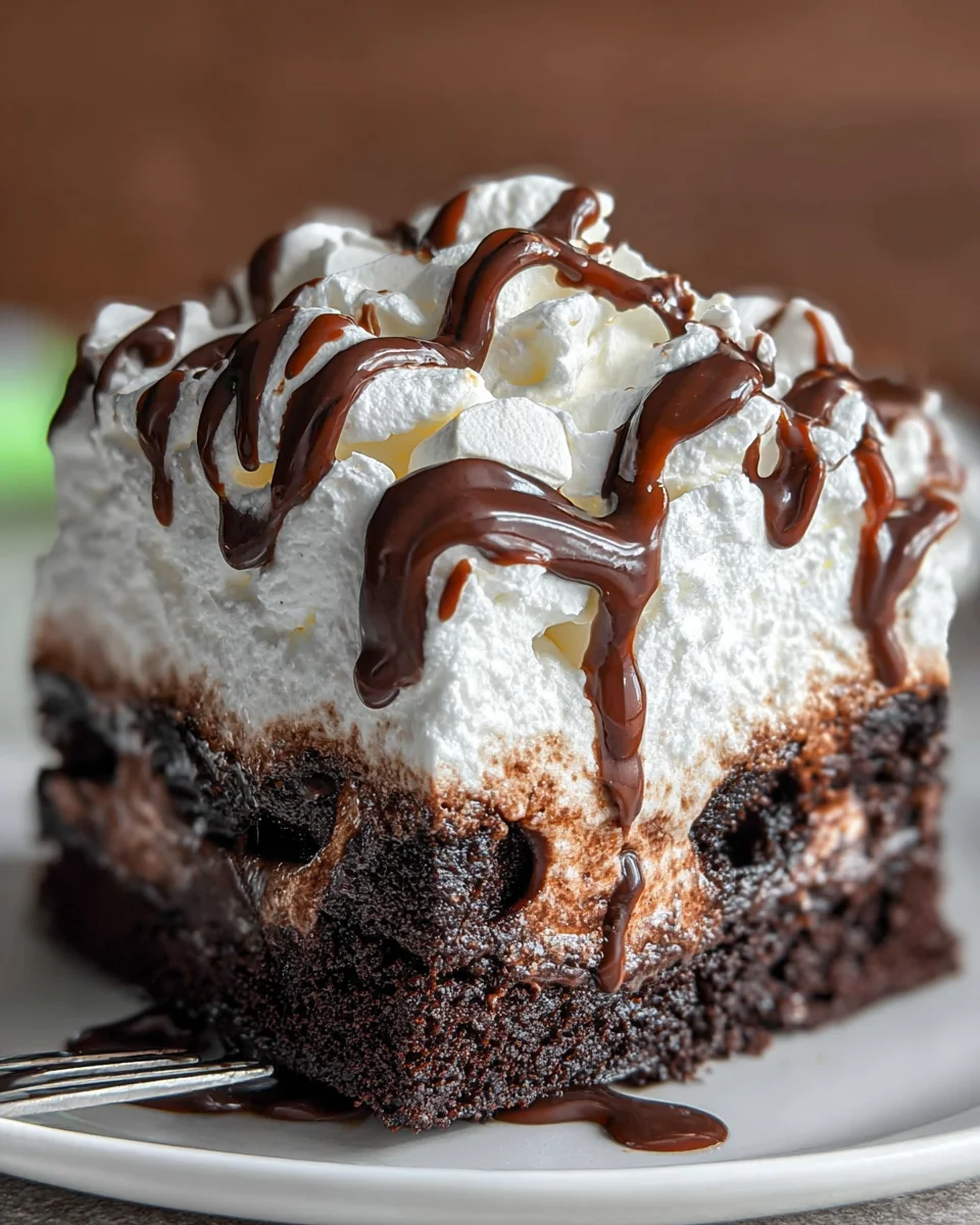 Marshmallow Chocolate Poke Cake 19 Marshmallow