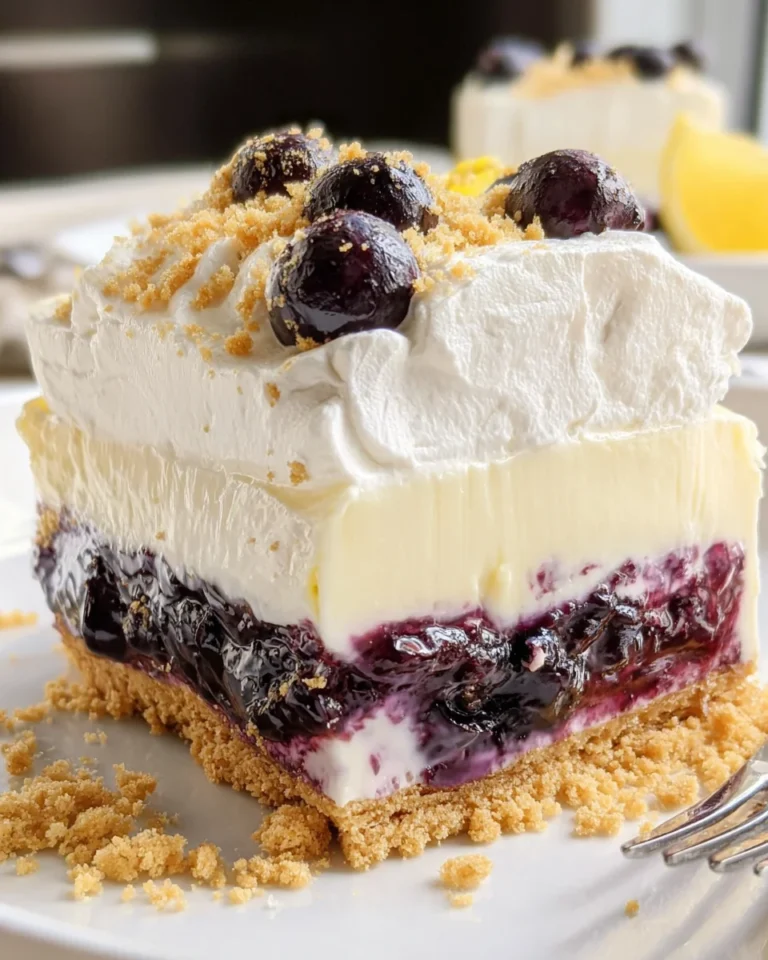 No Bake Lemon Blueberry Dessert