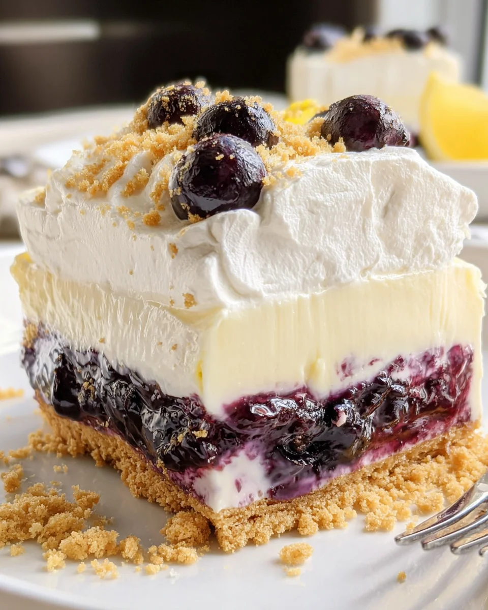 No Bake Lemon Blueberry Dessert