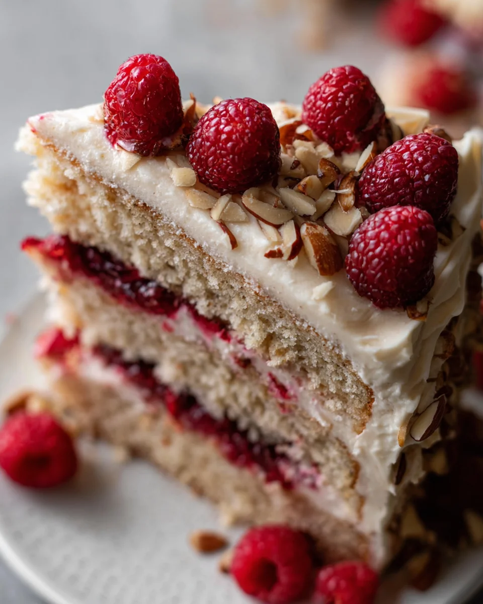 One Bowl Vegan Almond Raspberry Cake with Cream Cheese Frosting 27 One