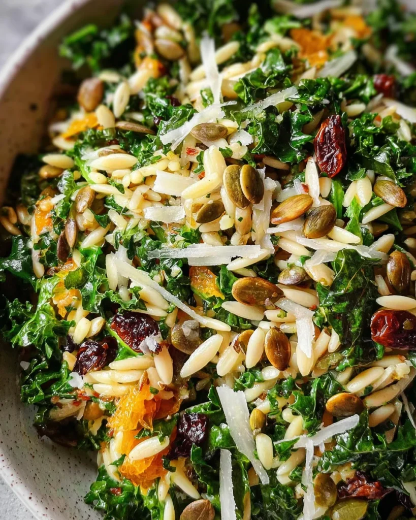 Orzo Kale Salad with Lemon Vinaigrette