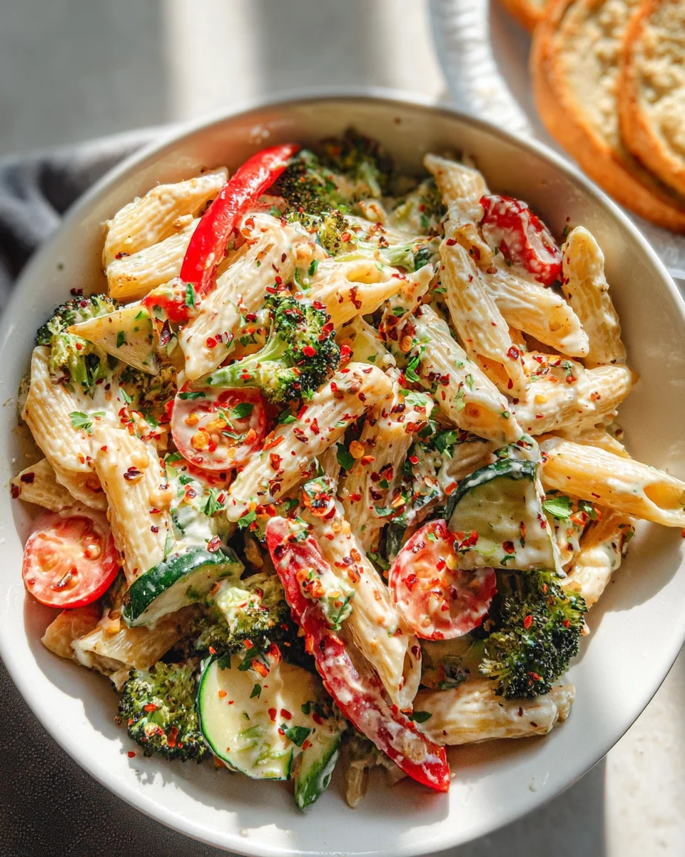 Vegan Pasta Primavera with Creamy Garlic Cashew Sauce 17 Vegan
