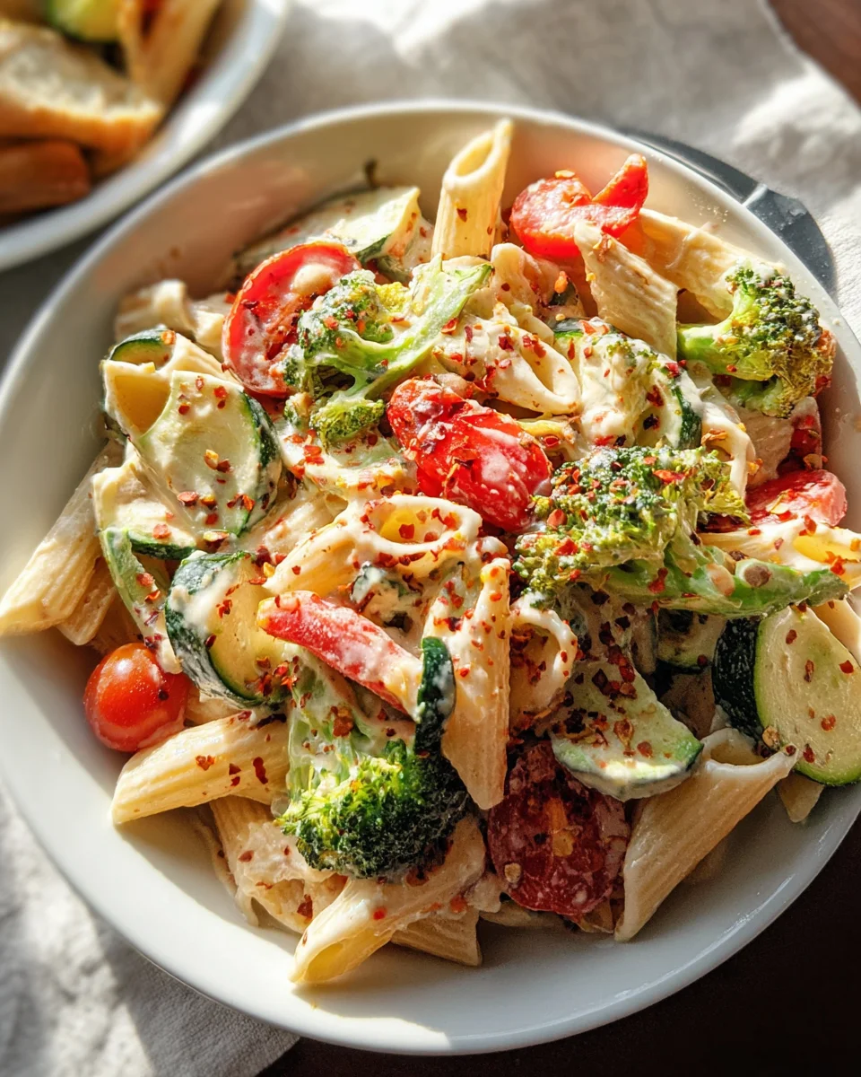 Vegan Pasta Primavera with Creamy Garlic Cashew Sauce 18 Vegan