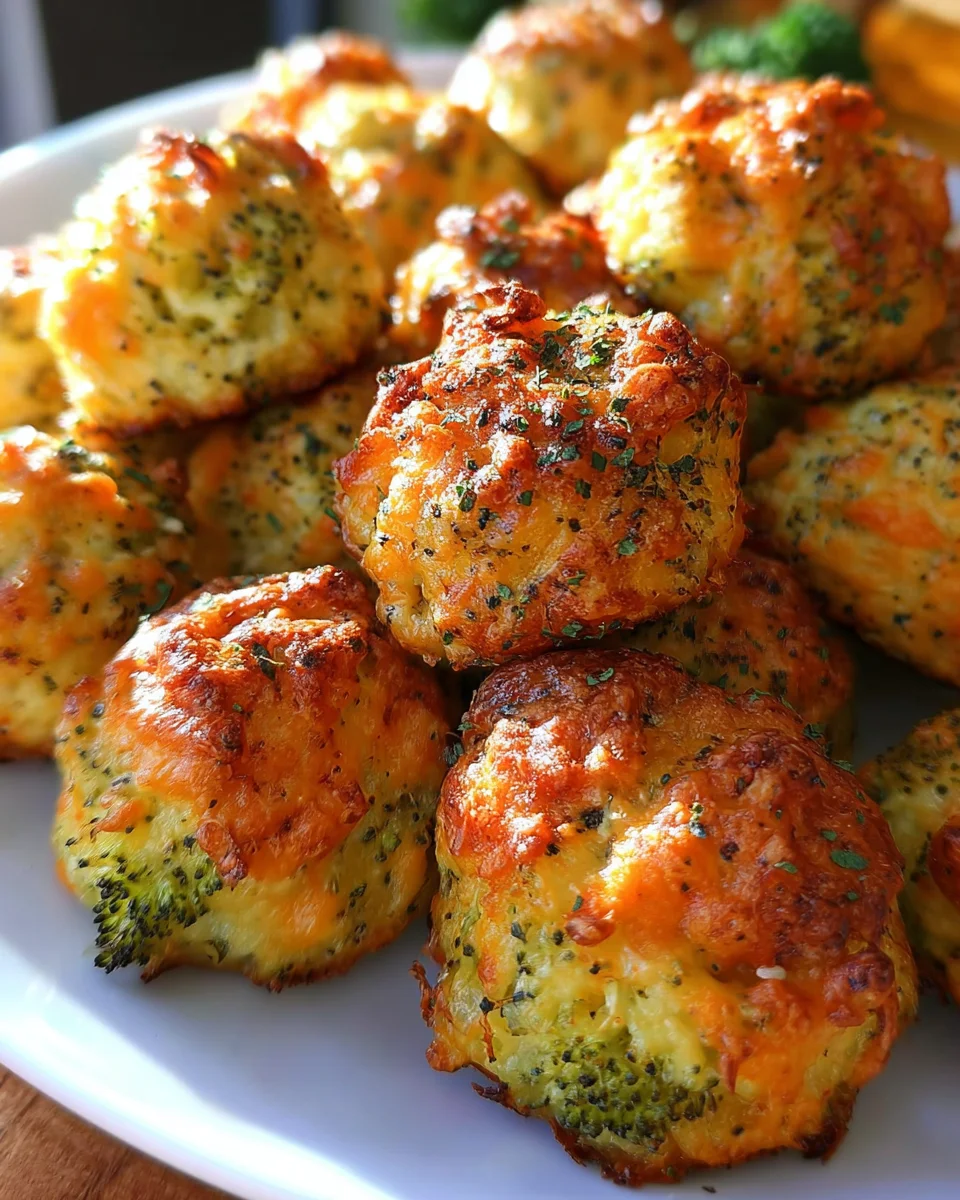 Baked Broccoli Cheese Balls 21 Baked